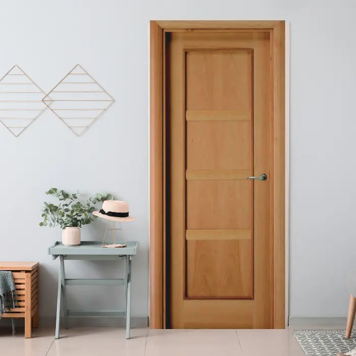 High Quality Spanish Timber Internal Steamed Beach Panel Door Square Beading For Homes