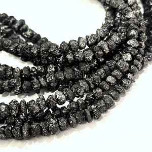 ลูกปัดเพชรดำดิบธรรมชาติ ขนาด 4.5-7.5 มม. แบบหลวม ไม่เจียระไน สำหรับทำเครื่องประดับ ความยาว 16 นิ้ว - Product Image 6