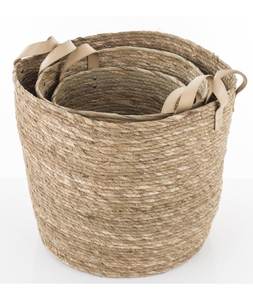 Juego de Cestas de Mimbre para Plantas, Personalizables, de Jacinto de Agua, Yute, Cesta de Costura, Accesorios para el Hogar, Organizador de Tocador - Product Image 6