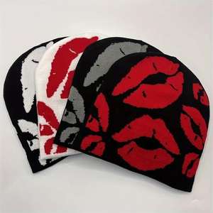 หมวกไหมพรมขนสัตว์ปักลายหัวใจ3D และพิมพ์ดิจิตอลสไตล์ฮิปฮอปอินเทรนด์สำหรับผู้ชายและผู้หญิง - Product Image 2