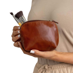 Neceser de cuero genuino para hombre, gran capacidad, maquillaje de viaje, cosmético, cuero PU, cierre de cremallera, moda elegante para hombre - Product Image 2