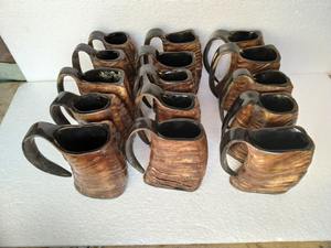 Tasse/chope à boire faite à la main écologique en corne véritable polie pour animaux Logo personnalisé Inde Royal Design Art à collectionner en vrac - Product Image 2