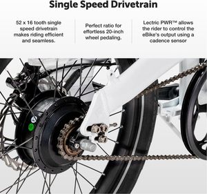 จักรยานไฟฟ้า Lite 2.0 | จักรยานพับผู้ใหญ่-น้ำหนักเพียง49lbs | ระยะ45ไมล์พร้อมคันเหยียบ5ระดับ | 20mph - Product Image 5