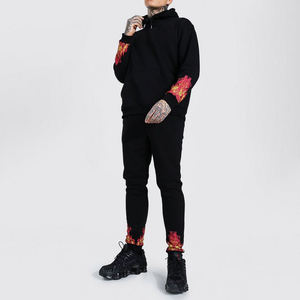 2025 Custom Men's Polyester Tracksuit Solid Jogger Set Private Label Sweat Suit Uniform Sweatsuit Jogger Flame Track <b>Jogging</b> - Product Image 1