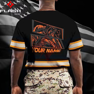 T-shirt de travail de sécurité réfléchissant à haute visibilité pour homme, manches courtes, col rond, solide, conforme à la norme ANSI classe 1, logo personnalisé, extérieur - Product Image 2