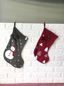 100% coton biologique luxe fait à la main bas de noël brodé tricoté suspendu pour la décoration intérieure mignon et élégant - Product Image 3