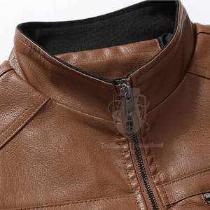 Veste d'hiver respirante pour usage extérieur, vente en gros, prix bas, légère, en cuir pour homme, col montant, logo sur le devant - Product Image 3