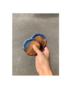 Sous-verres de tasses à thé en bois et en résine nouvellement conçus produit de vente chaud caboteur en résine en bois naturel à un prix raisonnable - Product Image 2