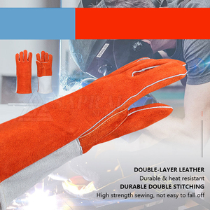 Venta al por mayor de guantes de seguridad de cuero dividido de vaca antideslizante antiestático Industrial soldadura guantes de trabajo para las industrias - Product Image 4