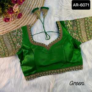 Latest Women Wear Ready to Wear <b>Italian</b> Silk Blouse Collections for Wedding and Festival Function Clothes With Low Price - Product Image 5