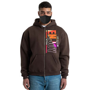 450 GSM vente en gros coton épais fermeture éclair complète nous sweats à capuche et sweat-shirts pour hommes avec conception brodée personnalisée - Product Image 5