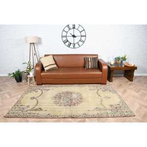 Turkish 4.3x7.7 ft Rug, Vintage Rug, <b>Brown</b> Oriental <b>Wool</b> Rug - Product Image 1