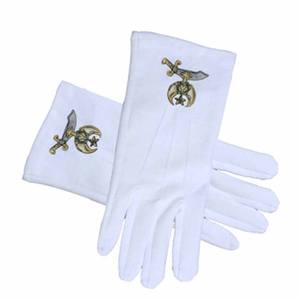 Guantes Masónicos del Arco Real 100% Algodón con Bordado (2 Pares) - Product Image 3