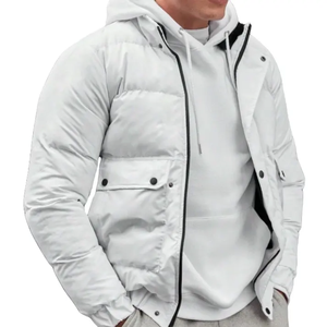 Chaqueta Acolchada Extra Grande para Hombre, con Capucha, Cuello Alto, Impermeable, de Secado Rápido, con Logotipo Frontal, Casual, OEM, Personalizada - Product Image 3