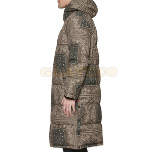 Meilleur prix Manteau parka d'hiver long à capuche imperméable pour homme - Polyester uni teint de haute qualité Vente en ligne - Product Image 4