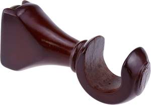 Juego de 2 uds de soportes para Barra de cortina, soportes de madera, ganchos para ventana para barra de cortina, 2,9 cm/1,1 pulgadas de diámetro, rojo y marrón - Product Image 6