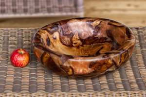 ENSALADERA DE MADERA Y RESINA NATURAL HECHA A MANO DE DECORACIÓN Buena calidad para uso en el hogar y restaurante para fiestas - Product Image 6