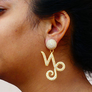 À la mode en argent Sterling 925 plaqué or Vermeil topaze blanche pierres précieuses femmes porter ensemble de boucles d'oreilles - Product Image 5