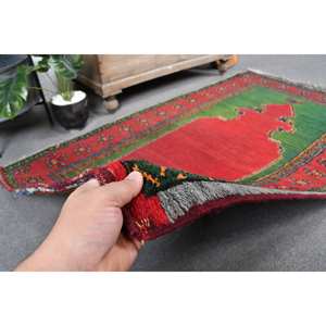 Tapis en laine Patchwork vert rouge traditionnel 3.5 X 5.7ft tapis turc tapis de salon support en Latex pour décorations de couloir 9x12 - Product Image 3