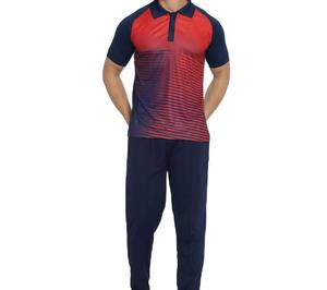 <b>Men</b> Sublimation Tracksuit Set <b>Red</b> Blue <b>Polo</b> <b>Shirt</b> And Pants Custom Team Sportswear Training Activewear - Product Image 1