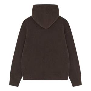 Brown Knit ZipUp Hoodie with Emblem Stylish and Comfortable Hoodie for Men and Women Casual Winter Wear with Logo - Product Image 2