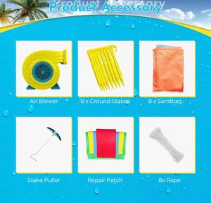 บ้านลมเป่าลม PVC ขนาด 25 ฟุต พร้อมสไลเดอร์น้ำและบ่อบอล สำหรับใช้ในบ้านและนอกบ้าน สนามเด็กเล่นกลางแจ้ง - Product Image 2