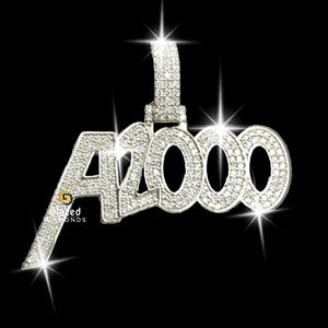 Colgante de letra Hip Hop de Plata de Ley 925 totalmente helado con diamantes cultivados en laboratorio cortados accesorio destacado para fiestas - Product Image 1
