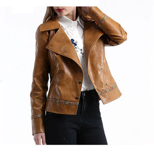 Chaqueta Casual de Calle para Mujer, Cuero Genuino, Suave, Ligera, Impermeable, Resistente al Viento, Transpirable, Forro de Nailon Ecológico - Product Image 2