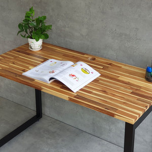 HBRT083 Assembly Required 120x60cm Rectangular Acacia Wood <b>Computer</b> <b>Desk</b> with Iron Legs - Product Image 6