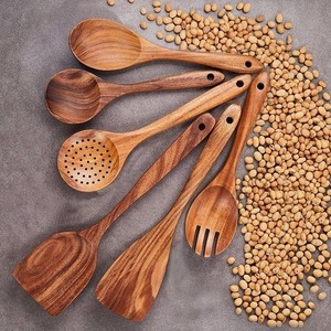 Ensemble de cuillères en bois faites à la main pour la cuisine, le service et la cuisine Ensemble d'outils de cuisine en bois de mangue d'acacia naturel fabriqué en Inde - Product Image 3