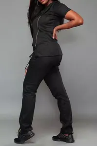 ชุดยูนิฟอร์มพยาบาลหญิง ชุดสครับ ชุดแพทย์ ขายดี คุณภาพเยี่ยม ดูแลง่าย เสื้อซิป กางเกงทรงเข้ารูป - Product Image 4