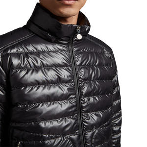 Nouvelle conception d'usine, veste matelassée légère en duvet noir coupe-vent pour homme, couleur unie classique - Product Image 6