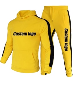 M & F Logo personnalisé survêtement pour hommes 100% polyester été col à capuche motif solide écologique - Product Image 1