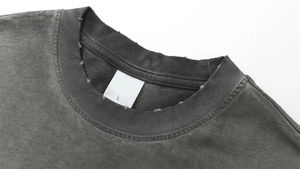 T-shirts surdimensionnés personnalisés pour hommes, style rétro délavé, streetwear vieilli avec bords bruts et couleur inversée, 100 % coton, tee-shirt vierge - Product Image 2