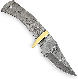 Hoja en blanco de acero de Damasco de primera calidad hecha a mano para suministros de fabricación de cuchillos Cuchillo de estilo vaquero personalizable compatible con OEM - Product Image 3