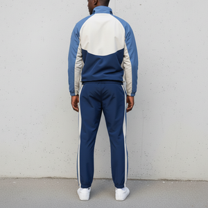 Vêtements de rue personnalisés en gros, veste et pantalon à blocs de couleur, survêtements légers, respirants, à capuche, confortables, avec cordon de serrage - Product Image 5