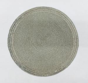 Hot Selling Handmade Embroidery Eco-Friendly Luxury <b>Round</b> Beaded Coaster <b>Placemat</b> for Home Wedding Parties - Product Image 3