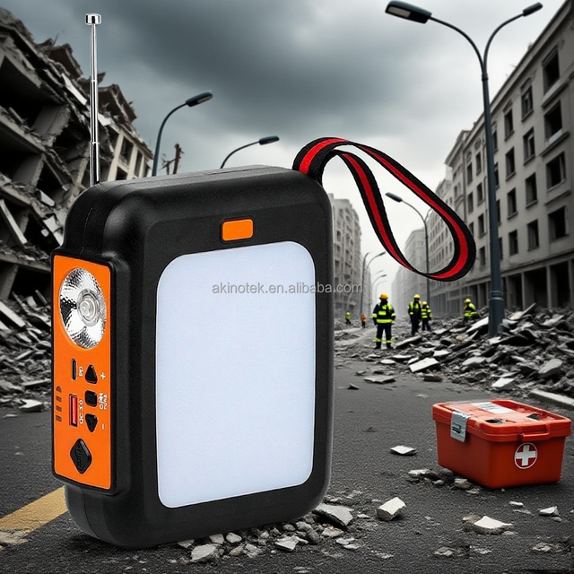 Emergency Radio with Solar Charge Hand Crank Power 2000mAh with Bluetooth Mode for Disaster Relief Camping and Emergency Use