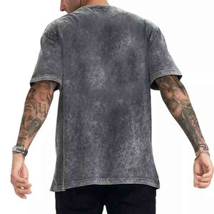 Fabricante de ropa personalizada, camisetas lavadas con ácido para hombre, camisetas extragrandes de microfibra para hombre - Product Image 4