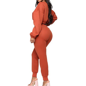 Top corto de mujer con capucha transpirable en blanco al por mayor de manga larga de color sólido de alta calidad para la temporada de invierno 2025 - Product Image 4