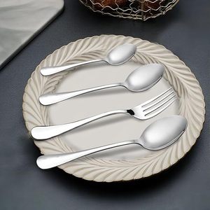 Juego de cubiertos de acero inoxidable de primera calidad, elegante y duradero para cada comida, juego completo de cubiertos de acero inoxidable - Product Image 3