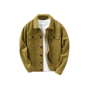 Hommes personnalisé 2025 américain rétro simple boutonnage rabattu support velours côtelé coupe-vent longs manteaux d'hiver vêtements de travail d'extérieur teints - Product Image 2