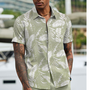 Ensemble chemise et short pour homme, style col, 2 pièces, mode été, t-shirts en coton surdimensionnés, shorts cargo, tenues - Product Image 3