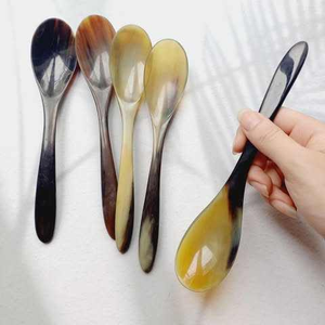 Lightweight Buffalo Horn Made Spoons for Luxury Dining Accessories Quality Ox Horn Spoon for Gifts Food-safe Ox Horn Spoon - Product Image 1
