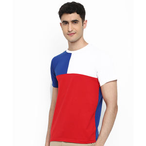 เสื้อยืดลายบล็อกสำหรับผู้ชายสำหรับฤดูร้อนเสื้อยืดคอกลมปักโลโก้ขนาดตามสั่ง - Product Image 4