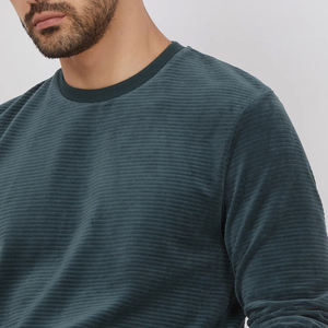 Producto personalizado 350g sudadera lavado ácido hombres cuello redondo americano con felpa de gran tamaño Color sólido hombro suelto Top - Product Image 2