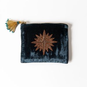 กระเป๋าเครื่องสำอางแบบพกพาพับได้กระเป๋าเครื่องสำอางผ้าไนลอนกุ้งมังกรปักด้วยมืออเนกประสงค์ - Product Image 1