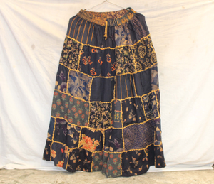 กระโปรงยาวผ้าคอตตอนผ้าไหม100% แฟชั่นโบโฮสวยสำหรับผู้หญิงเดรสทำงานปะหลายสีระบายอากาศและใส่สบาย - Product Image 5