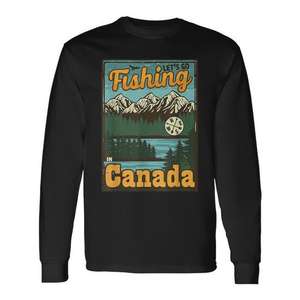 Camiseta de manga larga con diseño de aventura al aire libre, Let's Go Fishing In Canada - Product Image 1