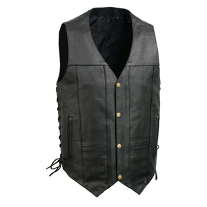 Gilet en cuir de moto pour homme tendance et léger, respirant, de haute qualité, personnalisable - Product Image 1